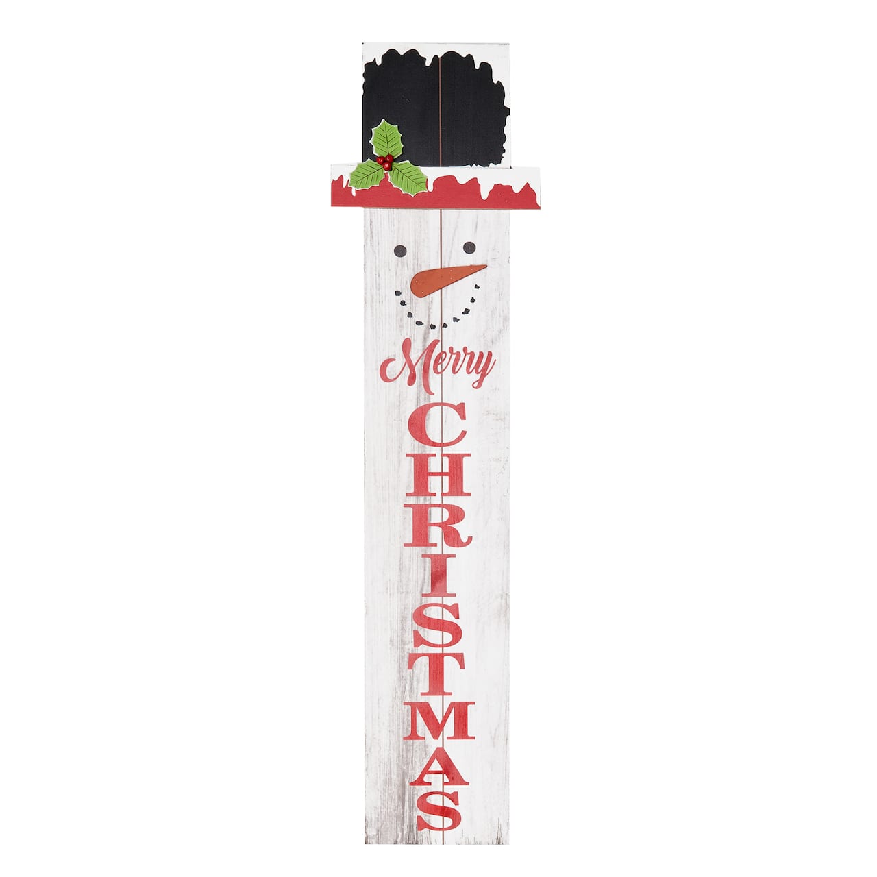 40" Merry Christmas Snowman Wood Standing Porch or Hanging Sign